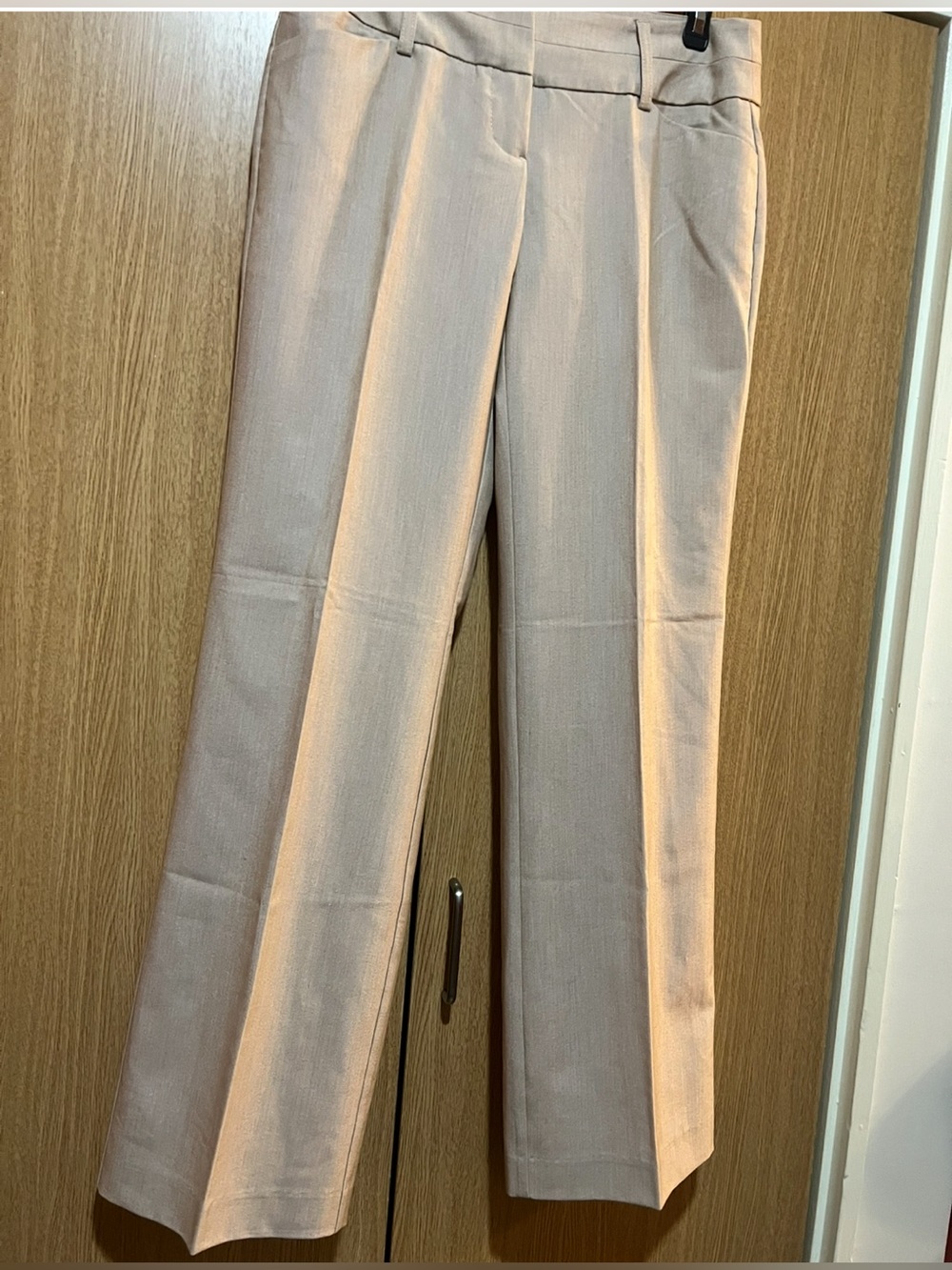 Contemporary Women's Cotton  Straight Leg Trousers Beige Size 2P